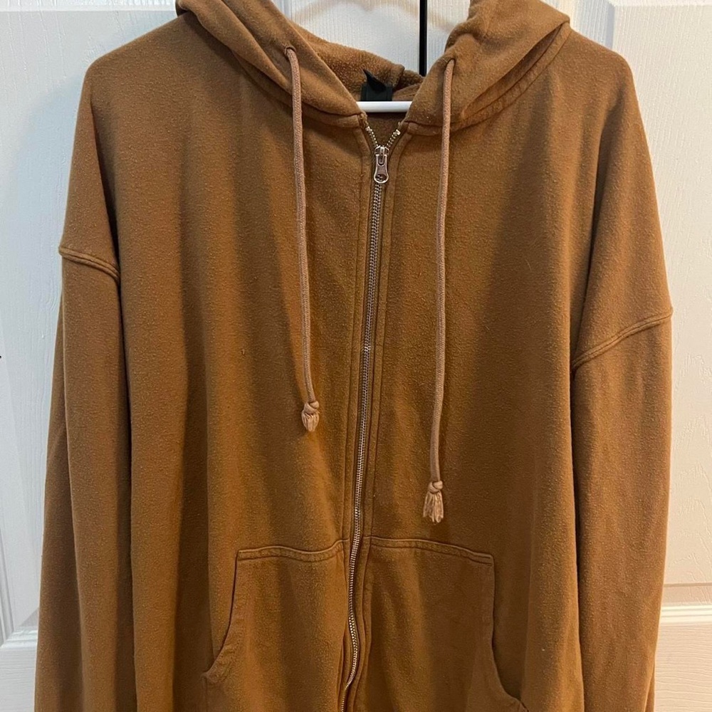Brown jacket with hood